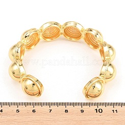 Half Round Brass Cuff Bangles for Women&nbsp;BJEW-T025-05G-02