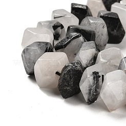 Natural Black Rutilated Quartz Beads Strands&nbsp;G-N327-05-01