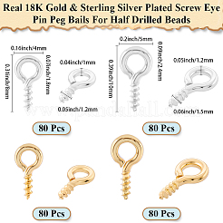 320Pcs 4 Style Brass Screw Eye Pin Peg Bails&nbsp;KK-BBC0020-32