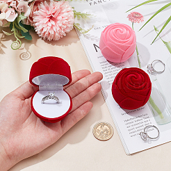 Rose Velvet Jewelry Boxes&nbsp;CON-WH0092-63B