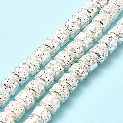 Electroplated Natural Lava Rock Beads Strands&nbsp;G-G984-10S