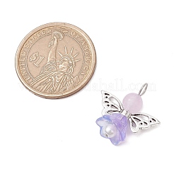 Pearlized Glass Pearl Bead Pendants&nbsp;PALLOY-JF03205-04