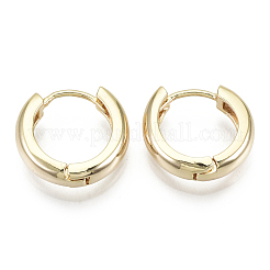 Brass Huggie Hoop Earrings&nbsp;KK-S348-512-NF