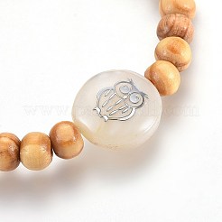 Wood Beads Kids Stretch Bracelets&nbsp;BJEW-JB03970-M