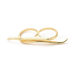 Brass Wire Open Cuff Rings&nbsp;RJEW-P098-02G