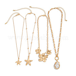 Alloy & Brass & Plastic Pearl Pendant Multi Layered Necklaces&nbsp;FS-WG69E81-04