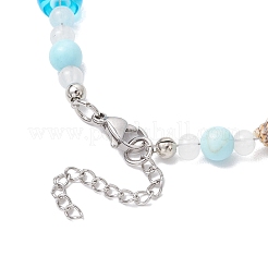 Summer Beach Natural Shell & Glass & Synthetic Turquoise Beaded Anklets for Women&nbsp;AJEW-AN00683