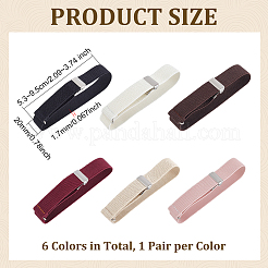 6 Pairs 6 Colors Polyester Shirt Sleeve Holders&nbsp;AJEW-ME0003-40