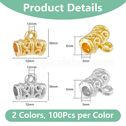 200Pcs 2 Colors CCB Plastic Tube Bails&nbsp;CCB-DC0001-11