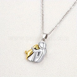 Girl & Dog Zinc Alloy Pendant Necklaces for Women&nbsp;FS-WGDD4A4-03