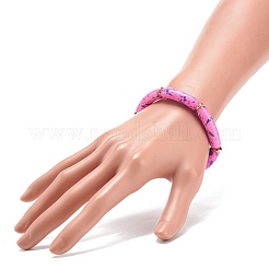 Acrylic Curved Tube Beaded Stretch Bracelet&nbsp;BJEW-JB08443-04