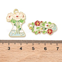 Green Plants and Potted Plants Alloy Enamel Pendants&nbsp;ENAM-P266-01A-G