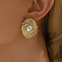Stylish 201 Stainless Steel Vortex Spiral Stud Earrings&nbsp;NA7671
