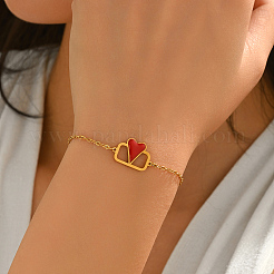 304 Stainless Steel Enamel Charm Bracelet for Women&nbsp;SV5809