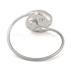 Non-Tarnish 304 Stainless Steel Textured Teardrop Bangles&nbsp;BJEW-M042-03P