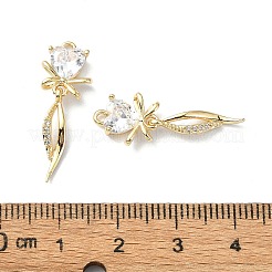 Brass Micro Pave Cubic Zirconia Pendants&nbsp;FIND-Z029-02G