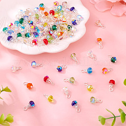 130Pcs 13 Colors Glass Pendants&nbsp;PALLOY-TAC0194