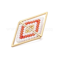 Glass Seed Beaded Connector Charms&nbsp;PALLOY-MZ01110-01