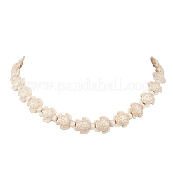 Ocean Sea Turtule Dyed Synthetic Turquoise Beaded Necklaces for Women&nbsp;NJEW-JN06075