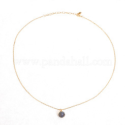 Brass Micro Pave Cubic Zirconia Round Sphere Pendant Necklaces for Women&nbsp;FS-WG329D2-04