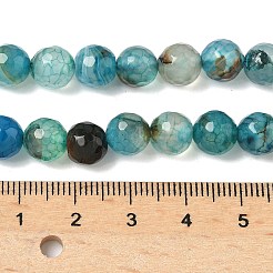 Dyed Natural Agate Faceted Round Beads Strands&nbsp;G-E320E-8mm-15