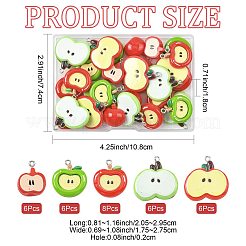 32Pcs 5 Styles Opaque Resin Pendants&nbsp;RESI-FS0002-39