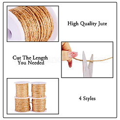4 Rolls 4 Styles Jute Cord&nbsp;OCOR-TA0002-88
