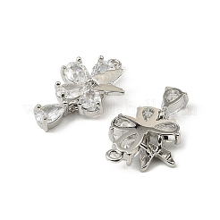 Brass Micro Pave Cubic Zirconia Pendants&nbsp;KK-C107-01P