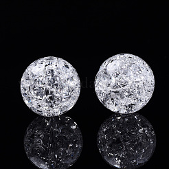 Transparent Crackle Style Acrylic Beads&nbsp;MACR-T036-16