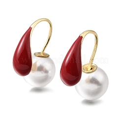 Alloy Enamel & Resin Pearl Clip-on Earrings&nbsp;LS-EJEW-G466-05G
