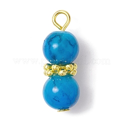 Baking Paint Glass Round Beaded Pendant&nbsp;PALLOY-JF02270-02