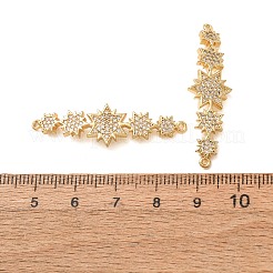 Brass Micro Pave Clear Cubic Zirconia Connector Charms&nbsp;CU-CBA4579-22G