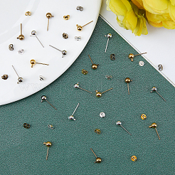 240Pcs 8 Colors Brass Ball Post Ear Studs&nbsp;KK-FH0001-86