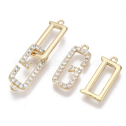 Brass Micro Pave Clear Cubic Zirconia Hook and S-Hook Clasps&nbsp;KK-S356-064-NF