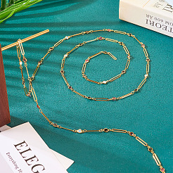 1 Bag Real 16K Gold Plated Brass Oval & Flat Round Glass Link Chains&nbsp;CHC-TA0001-22