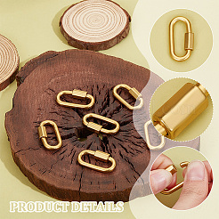 8Pcs Alloy Screw Carabiner Lock Charms&nbsp;FIND-UN0003-31G