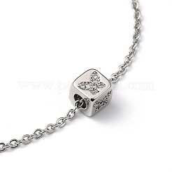 Brass Micro Pave Clear Cubic Zirconia Charms Bracelets&nbsp;BJEW-JB05400