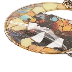 Stained Acrylic & Iron Suncatchers&nbsp;HJEW-F022-01B