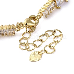 Brass Micro Pave Cubic Zirconia Bracelets&nbsp;BJEW-R100-03G