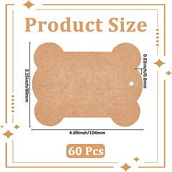 Bone Shape Kraft Paper Card&nbsp;AJEW-WH20816-095