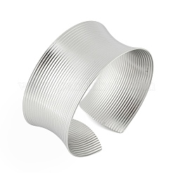 304 Stainless Steel Wide Open Cuff Bangles for Women&nbsp;BJEW-K230-03A-P