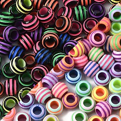 300Pcs Spray Painted Acrylic European Beads&nbsp;SACR-YW0001-94A