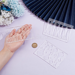 3Pcs 3 Styles Clear Acrylic Drawing Stencils&nbsp;AJEW-HY0001-77A