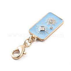 Alloy Rhinestone & Enamel Pendant Decoration&nbsp;HJEW-P021-01J-G
