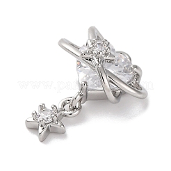 Brass Micro Pave Cubic Zirconia Pendants&nbsp;KK-U042-12P