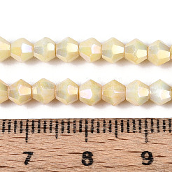 Anti-Tarnish Electroplate Bicone Glass Beads Strands&nbsp;X-EGLA-T021-4mm-16-10