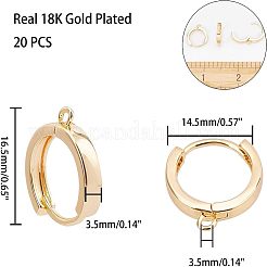 Brass Huggie Hoop Earring Findings&nbsp;KK-AR0001-37G