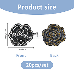20Pcs Flower Crystal Rhinestone Sew on Cloth Patches&nbsp;PATC-FH0001-34B