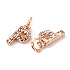 Brass Micro Pave Grade AAA Cubic Zirconia Charms&nbsp;LS-ZIRC-P067-11RG-P-NR