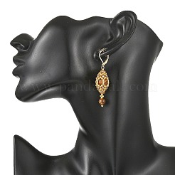 Natural Tiger Eye Leveback Earrings for Women&nbsp;EJEW-MZ00785-03